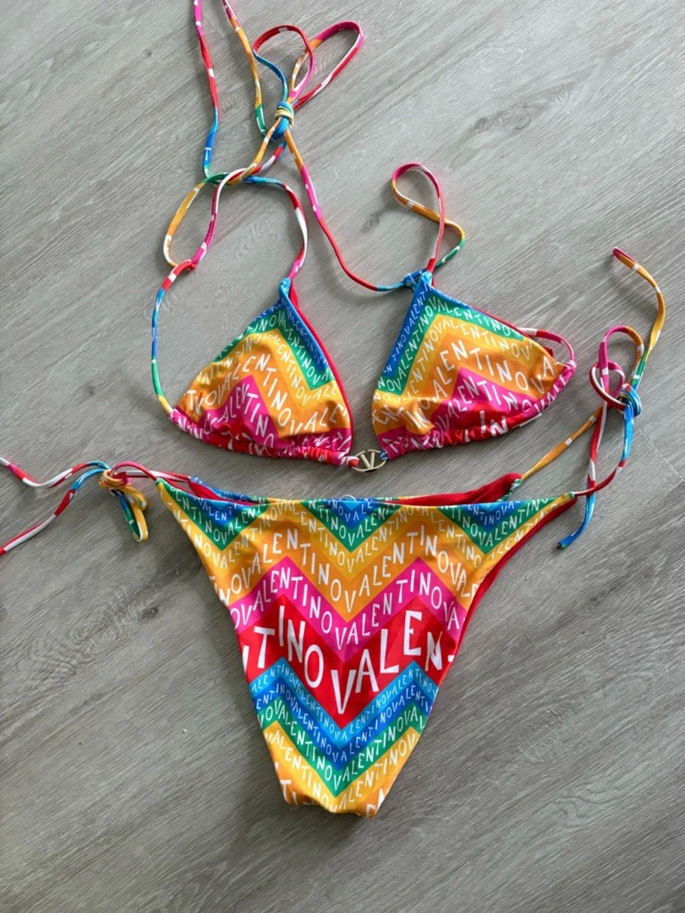 Multicolor Logo Chevron String Bikini - Picture 1 of 3